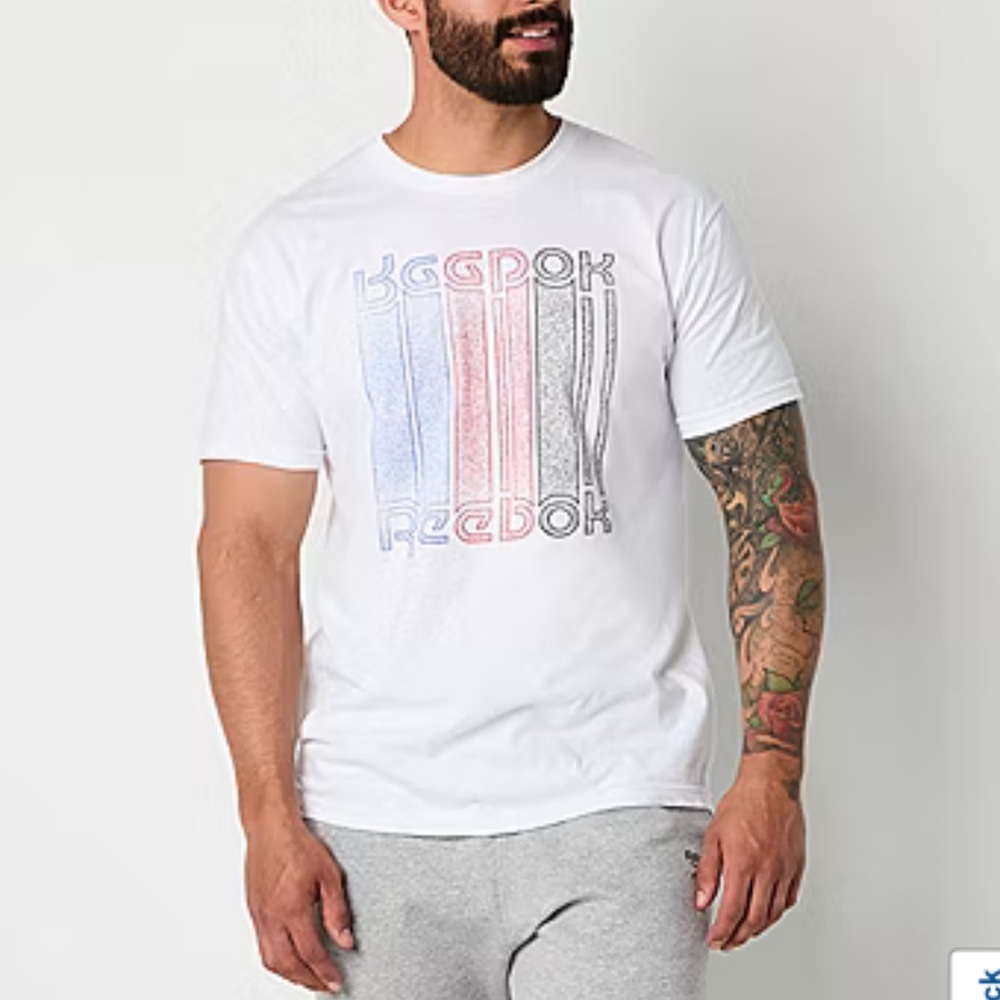 Reebok Mens Crew Neck Short Sleeve Graphic T-Shirt 2XL
